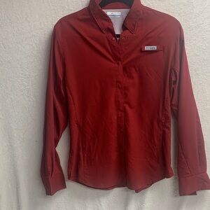 Columbia Burgundy Button-Up Shirt